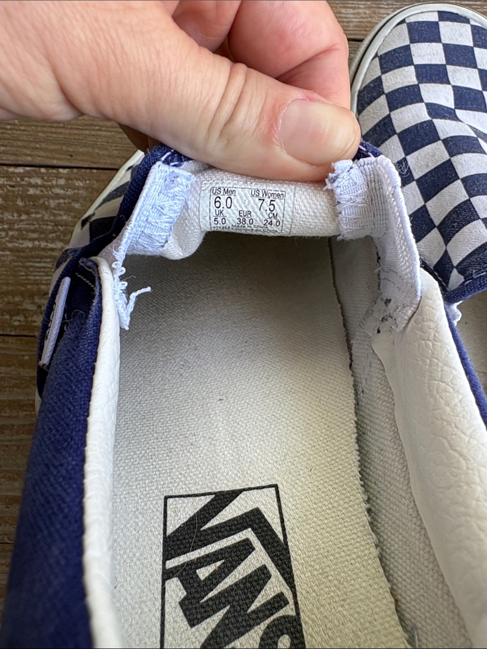 Vans Classic Slip On Blue and White Women’s 7.5 - Picture 7 of 8